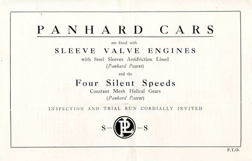 Panhard cars fitted with sleeve valve engines
