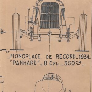 Monoplacde record 1934 PANHARD 8 cyl. 300 cv