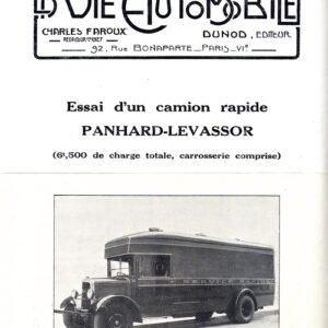 Essai d'un camion rapide Panhard - Levassor