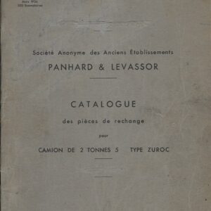 Catalogue P. R. pour camion 2 t 5 Type ZUROC