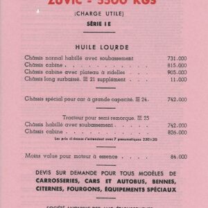 Véhicules industriels tarif Zuvic - 5500 Kgs