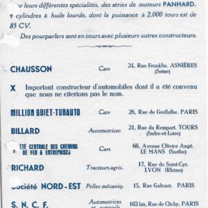 liste des constructeurs