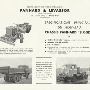 Spécifications principales du nouveau châssis Panhard six-six
