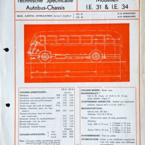 Technische specificatie Autobus - Châssis - IE31 & IE34