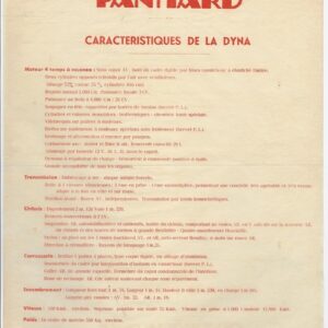 Caractéristiques de la Dyna