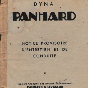 Notice provisoire de conduite et d 'entretien dyna panhard