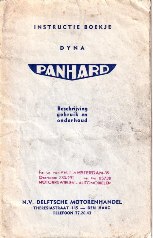 Instructie boekje dyna Panhard