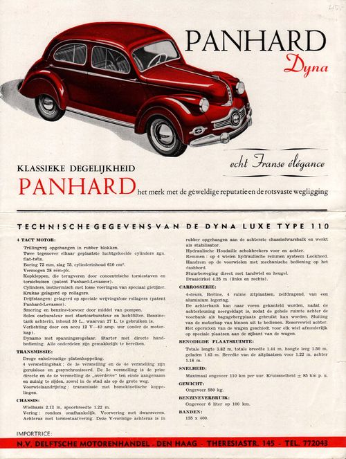 Panhard Dyna, klassieke delelijkheid Panhard