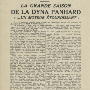 La grande saison de la Dyna Panhard