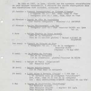 Les succès de la dyna 1951