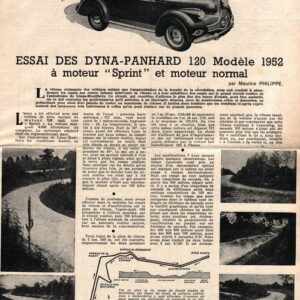 Essai des Dyna Panhard 120 modèle 1952