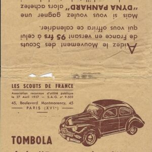 Tombola de la Dyna Panhard 1952