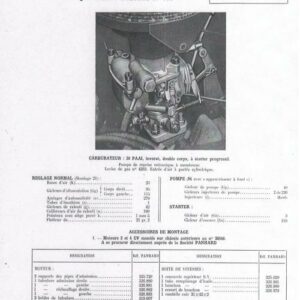 Carburateur Solex équipement spécial N° 163