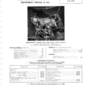 Carburateur Solex équipement spécial N° 163