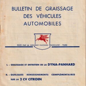 Bulletin de graissage des véhicules automobiles