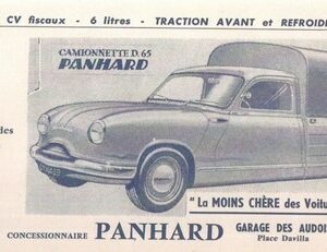 Camionnnette D .65 Panhard la moins chère des voitures utilitaires
