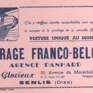 Voiture unique au mode Grarage Franco-Belge