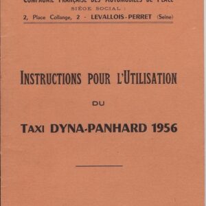 Instruction pour l'utilisation du Taxi Dyna 1956