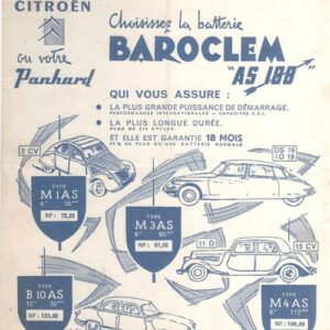 Pour votre Citroen ou pour votre Panhard choisissez la batterie Baroclem AS188