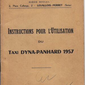 Instruction pour l'utilisation du Taxi Dyna 1957