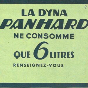 La Dyna Panhard ne consomme que 6 litres, renseignez-vous