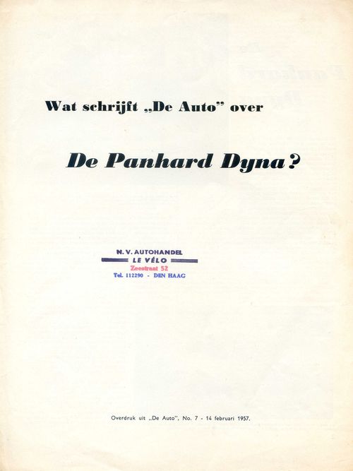 Wat schrijft De Auto over de Panhard Dyna
