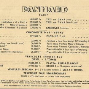 Tarif N° 16 Bis